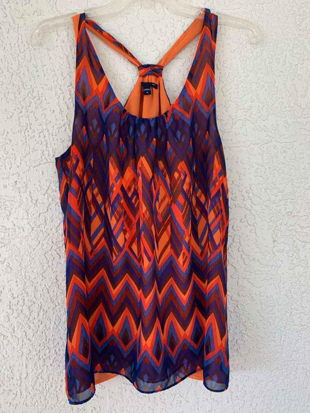 GAP Orange and Purple Chevron Top size M